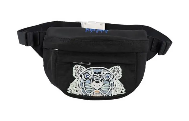 KENZO Classic Tiger Head Embroidery Sling Bag, Fanny Pack Regular Men's Black/