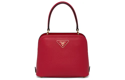 PRADA Saffiano Leather Shoulder Bag, Crossbody Bag, Handbag Women's Red