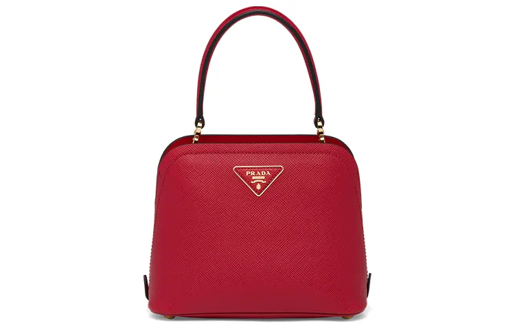 PRADA Saffiano Leather Shoulder Bag, Crossbody Bag, Handbag Women's Red