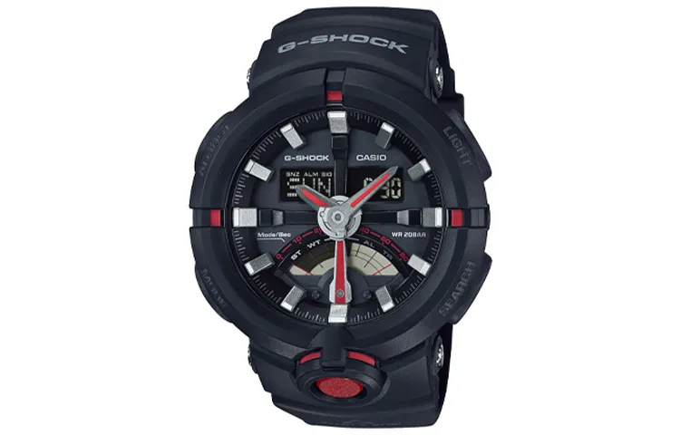 CASIO Men Liquid Crystal/Analog Dual Display Series Black Watch GA-500-1A4