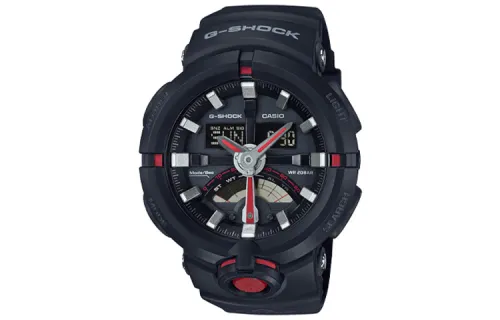 CASIO Men Liquid Crystal/Analog Dual Display Series Black Watch GA-500-1A4