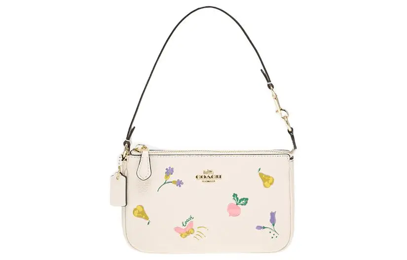 COACH Nolita Cow Leather Pochette, Shoulder Bag, Handbag, Shoulder Bag Small Women's White