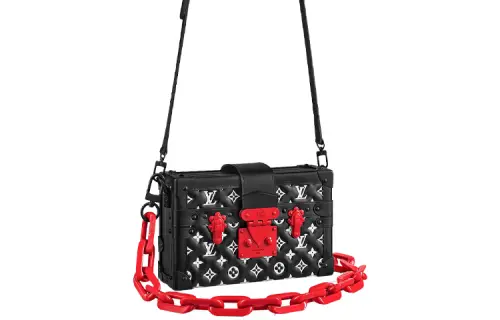 LOUIS VUITTON Petite Malle Monogram Embossed Black