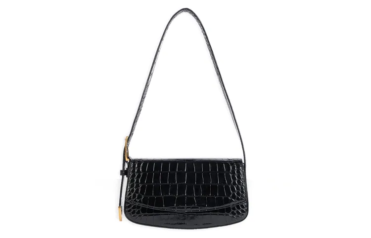 Balenciaga Adjustable Strap Crocodile Leather Embossed Calfskin Portable Crossbody Bag Shoulder Bags Regular Women's