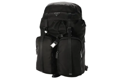 PRADA Casual Cow Leather Backpack Regular Men's Black