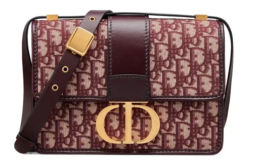 DIOR 30 Montaigne Jacquard Fabric Shoulder Bag, Crossbody Bag Medium Women's Burgundy