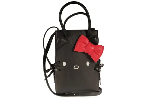 Balenciaga Hello Kitty Cow Leather Cell Phone Pouch, Small Handbag, Crossbody Bag Women's
