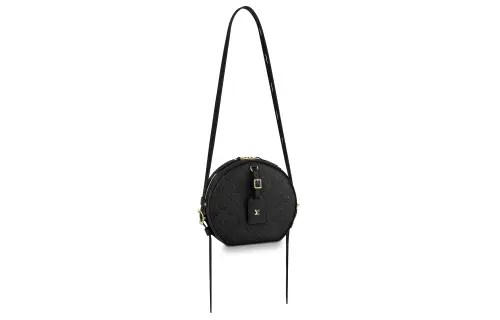 LOUIS VUITTON Cow Leather Shoulder Bag, Crossbody Bag Women's Black