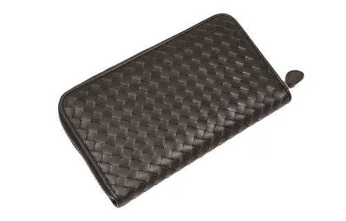 Bottega Veneta Sheepskin Leather Clutch Wallet Men's Brown