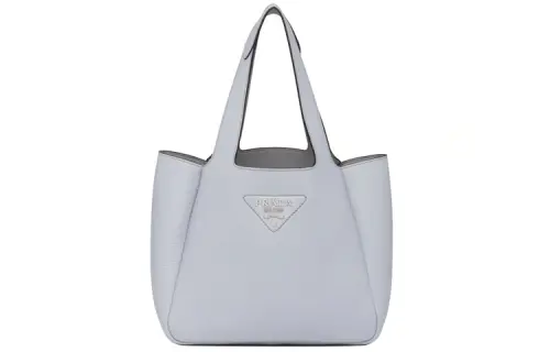 PRADA Leather Tote Bag, Shopping Bag, Handbag, Shoulder Bag Women's Light Blue