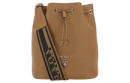 PRADA Leather Bucket Bag, Shoulder Bag, Crossbody Bag Women's Brown