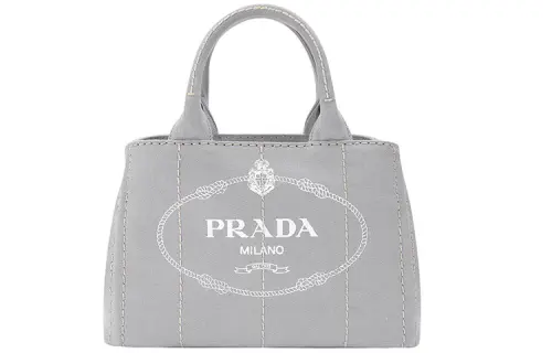 PRADA Re Nylon Fabric Handbag Women's Light Gray