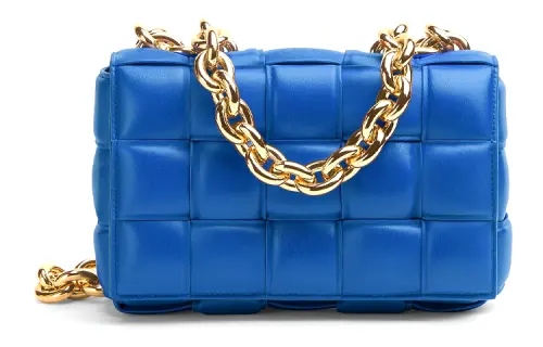Bottega Veneta Chain Cassette Crossbody Bag Cobalt