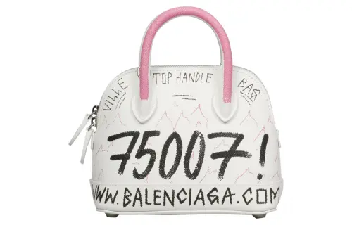 Balenciaga Graffiti Cow Leather Handbag, Shoulder Bag, Crossbody Bag Regular Women's White