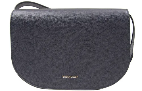 Balenciaga Flap Leather Shoulder Bag, Crossbody Bag Women's Black