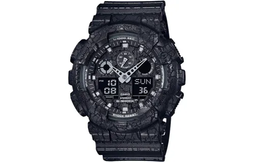 CASIO Men Liquid Crystal/Analog Dual Display Series Black Watch GA-100CG-1A