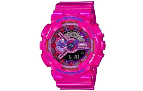 CASIO Women's Liquid Crystal/Analog Dual Display Series Red Watch GA-110MC-4A