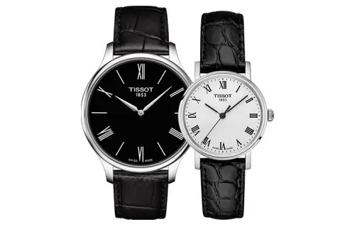 TISSOT Quartz Movement 30m Waterproof Unisex Watch 30mm Black Dial Stainless Steel Case