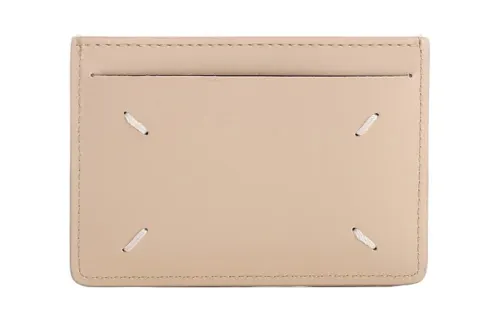 Maison Margiela Fashion Trend Calfskin Card Holder Unisex Light Umber