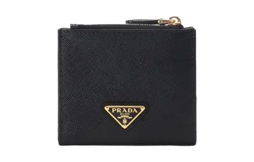 PRADA Saffiano Leather Wallet Women's Black