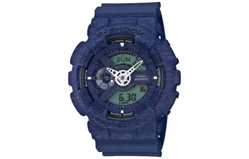 CASIO Men Liquid Crystal/Analog Dual Display Series Blue Watch GA-110HT-2A