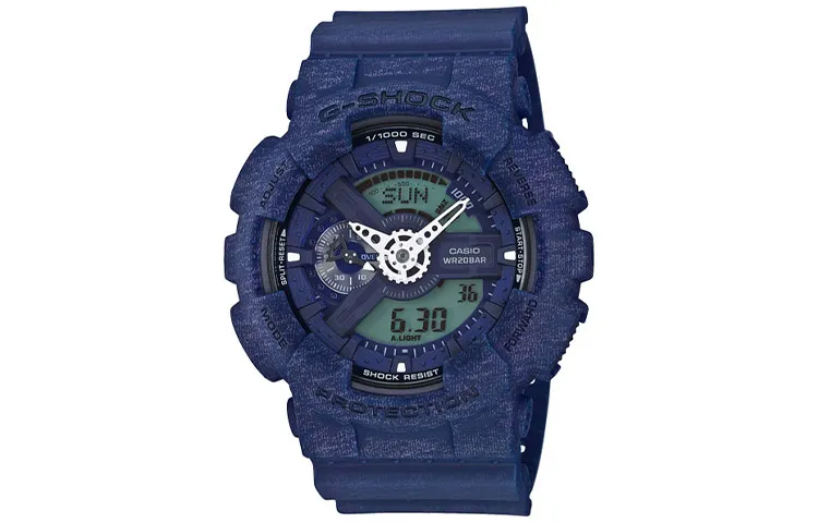 CASIO Men Liquid Crystal/Analog Dual Display Series Blue Watch GA-110HT-2A