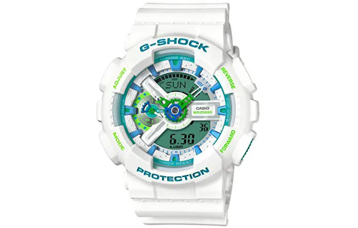 CASIO Men Liquid Crystal/Analog Dual Display Series White Watch GA-110WG-7A