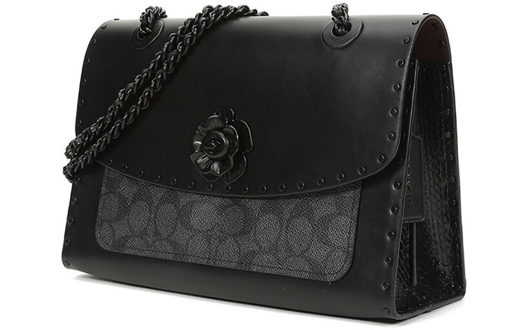 Женская сумка COACH Parker 26 (черно-серая) — фото 6