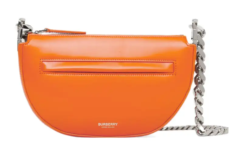 Burberry Olympia Calfskin Shoulder Bag, Crescent Bag, Handbag, Shoulder Bag Women's Orange