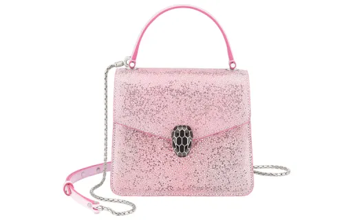 BVLGARI SERPENTI Galuchat Leather Handbag Women's Pink