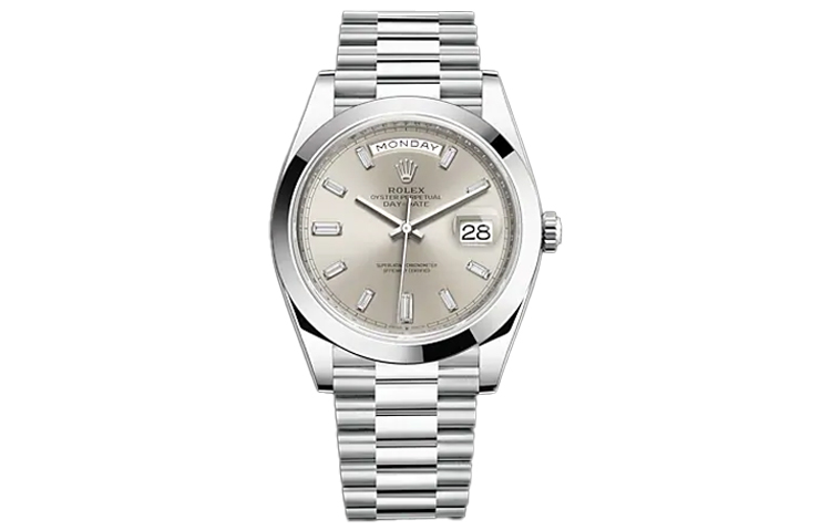 ROLEX Week type Calendar Automatic Mechanical Movement Men's Watches Watch 40mm White Dial Platinum Watch Case