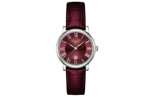 TISSOT Kason Zen I Collection Quartz Movement Women's Watch 30mm Red Watch Dial Stainless Steel Case