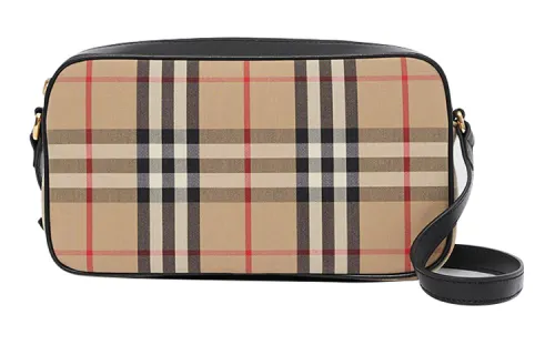Burberry Leather With Fabric Camera Bag, Shoulder Bag, Crossbody Bag Small Women's Archive Beige