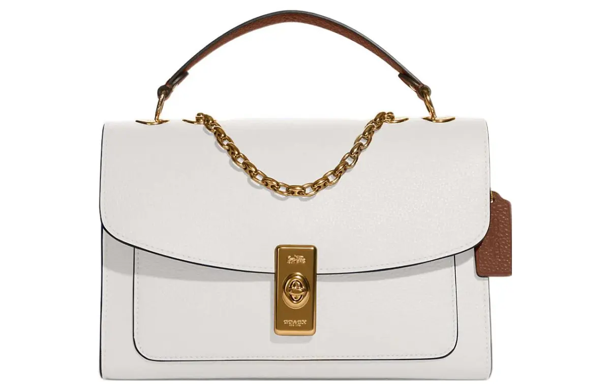 COACH Lane Pebbled Leather Crossbody Bags Medium Women's White
