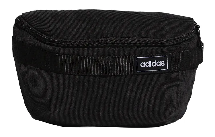 Adidas Zip Closure Corduroy Sling Bag, Fanny Pack Regular Unisex Black