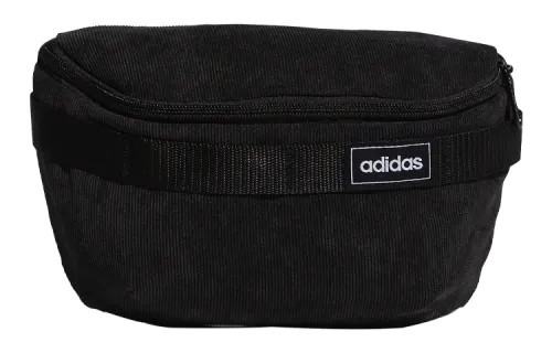 Adidas Zip Closure Corduroy Sling Bag, Fanny Pack Regular Unisex Black