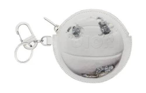 DIOR Cow Leather Coin Purse Unisex White