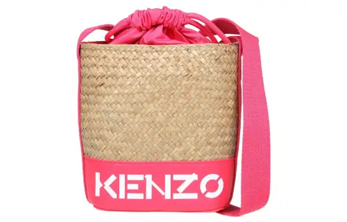 KENZO Polyester With Polyurethane And Grass Portable Crossbody Bag, Shoulder Bag Women's Pink & Beige