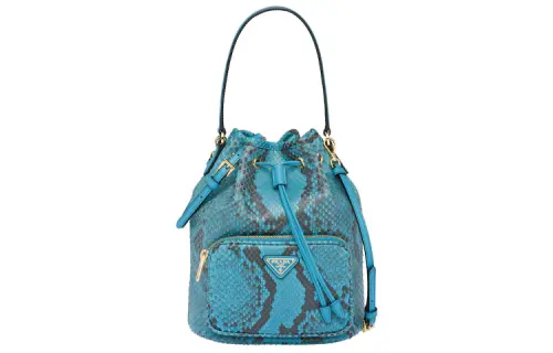 PRADA Python Skin With Leather Shoulder Bag, Crossbody Bag, Handbag Women's Voyage Blue