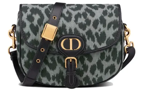DIOR Bobby Leather Shoulder Bag, Crossbody Bag Medium Women's Gray