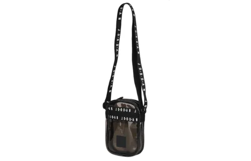 Jordan Polyester Shoulder Bag, Crossbody Bag Regular Unisex Black Transparent