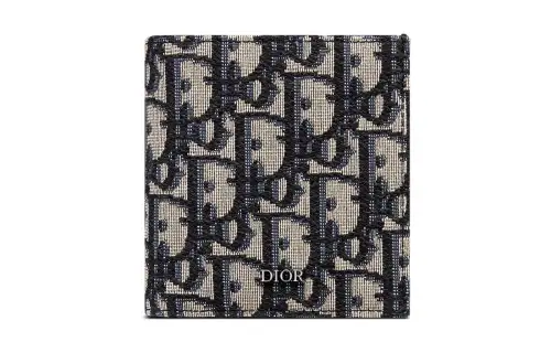 DIOR Fabric Wallet Men's Beige And Black