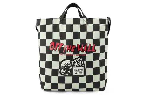 Vans Fabric Crossbody Bag, Shoulder Bag Unisex Ecru Black