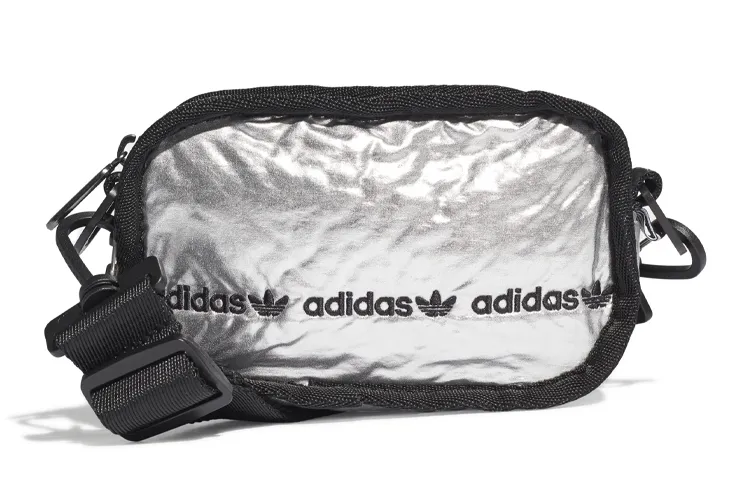Adidas Originals MINI Nylon Fabric Shoulder Bag, Crossbody Bag, Handbag, Clutch Mini Unisex Silver