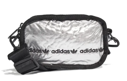 Adidas Originals MINI Nylon Fabric Shoulder Bag, Crossbody Bag, Handbag, Clutch Mini Unisex Silver