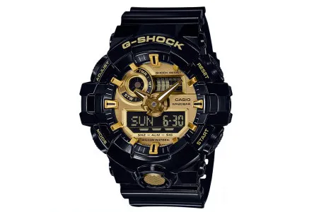 CASIO Men Liquid Crystal/Analog Dual Display Series Gold Watch