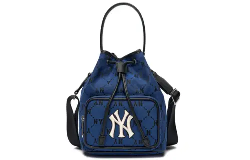 MLB Monogram Collection Polyester Bucket Bag, Handbag, Crossbody Bag Regular Unisex Blue