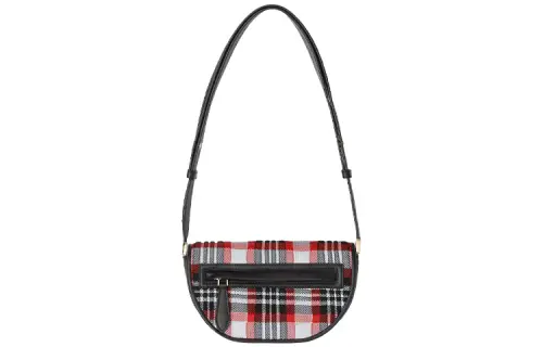 Burberry Olympia Cotton Crossbody Handbag, Shoulder Bag Mini Women's White Red Black Multicolor