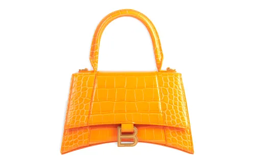 Balenciaga Calfskin Hourglass Bag, Handbag, Shoulder Bag Regular Women's Orange