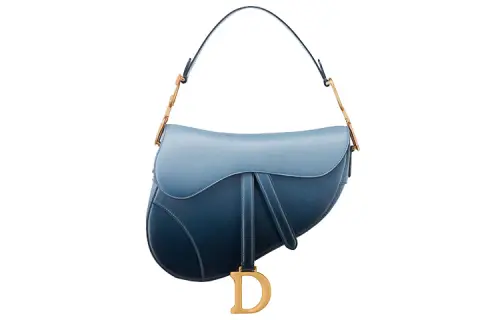 DIOR Saddle Cow Leather Saddle Bag, One Shoulder Handbag Women's Indigo